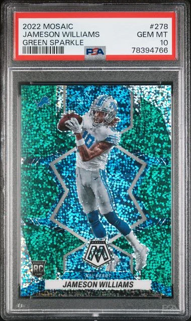 2022 Panini Mosaic Jameson Williams Camo Pink #278 card image