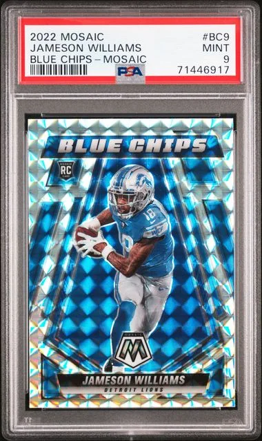 2022 Panini Mosaic Jameson Williams Blue Chips Mosaic #BC-9 card image