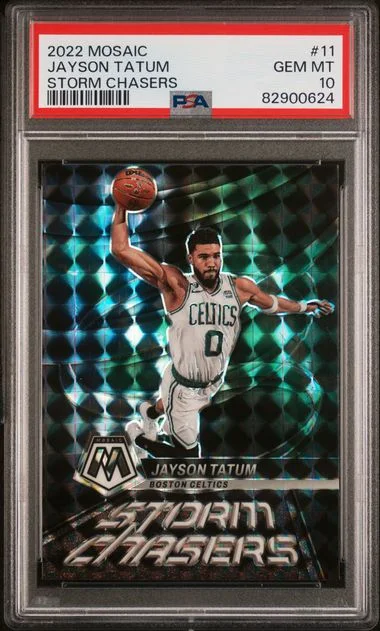 2022 Panini Mosaic Jayson Tatum Storm Chasers #11 card image