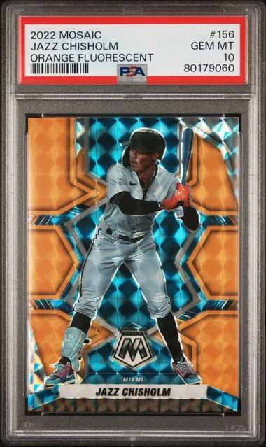 2022 Panini Mosaic Jazz Chisholm Orange Fluorescent #156 card image