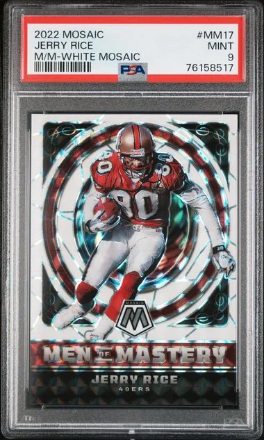 2022 Panini Mosaic Jerry Rice Men Of Mastery White Mosaic #MM17 card image