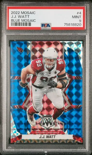 2022 Panini Mosaic J.J. Watt Blue Mosaic #4 card image