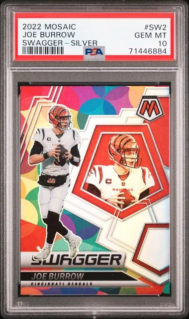 2022 Panini Mosaic Joe Burrow Swagger Silver #Sw2 card image