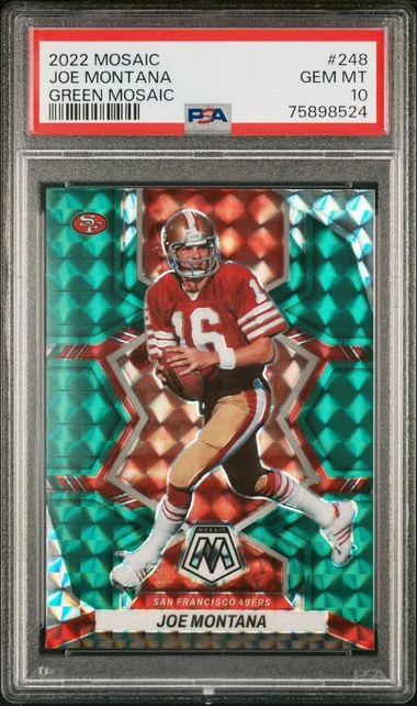 2022 Panini Mosaic Joe Montana Green Mosaic #248 card image