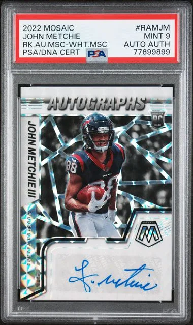 2022 Panini Mosaic John Metchie III Autograph Mosaic White Mosaic #RAMJM card image