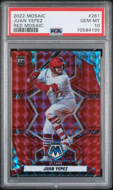 2022 Panini Mosaic Juan Yepez Red Mosaic #261 card image
