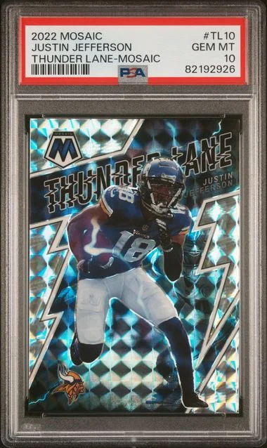 2022 Panini Mosaic Justin Jefferson Thunder Lane Mosaic #Tl10 card image