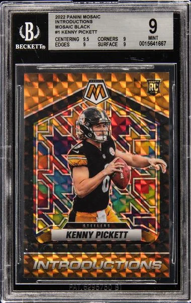 2022 Panini Mosaic Kenny Pickett Introductions Mosaic Black #1 card image