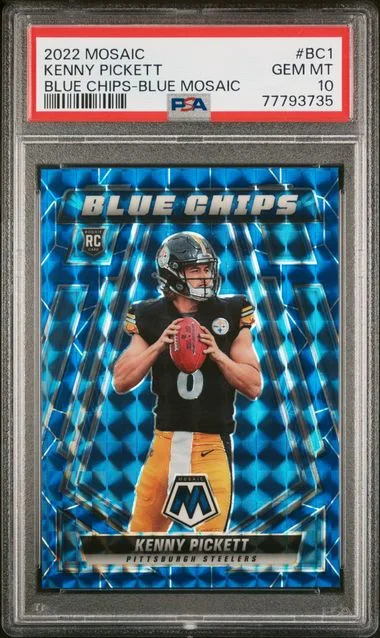 2022 Panini Mosaic Kenny Pickett Blue Chips Blue Mosaic #Bc1 card image