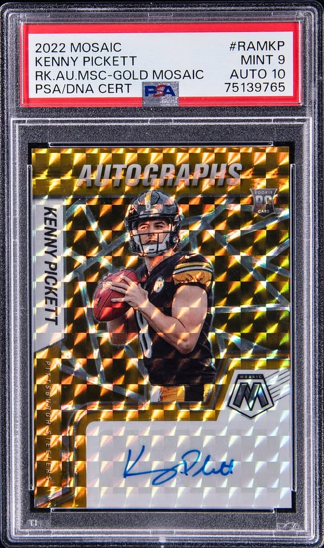2022 Panini Mosaic Kenny Pickett Autographs Gold Mosaic #RAM-KP card image