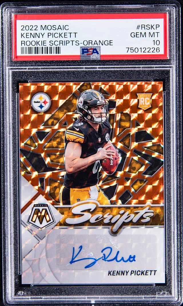 2022 Panini Mosaic Kenny Pickett Scripts Orange #RSKP card image