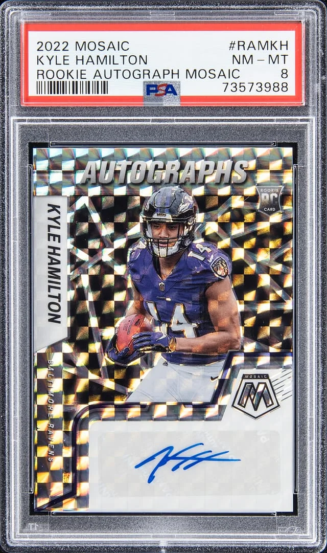2022 Panini Mosaic Kyle Hamilton Autographs Mosaic Prizm #RAM-KH card image