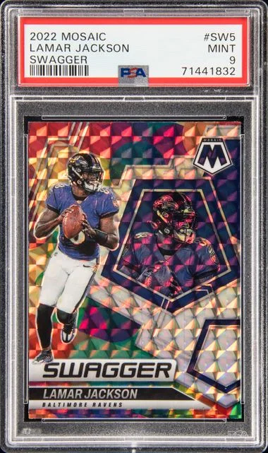 2022 Panini Mosaic Lamar Jackson Swagger #SW-5 card image