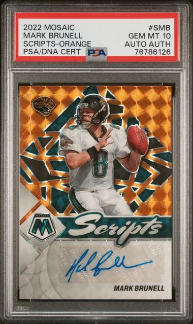 2022 Panini Mosaic Mark Brunell Scripts Orange #SMB card image