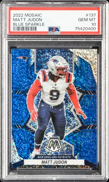 2022 Panini Mosaic Matt Judon Blue Sparkle #137 card image