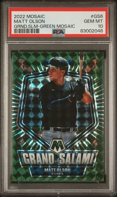 2022 Panini Mosaic Matt Olson Grand Salami Green Mosaic #GS6 card image