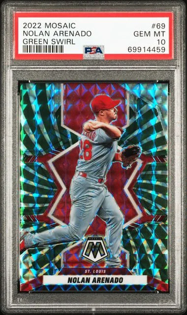2022 Panini Mosaic Nolan Arenado Green Swirl #69 card image