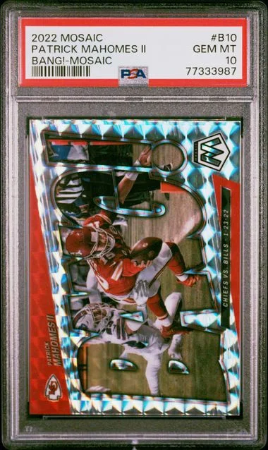 2022 Panini Mosaic Patrick Mahomes II Bang! Mosaic #B10 card image