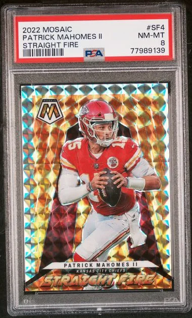 2022 Panini Mosaic Patrick Mahomes II Straight Fire #SF-4 card image