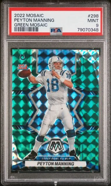 2022 Panini Mosaic Peyton Manning Green Mosaic #298 card image