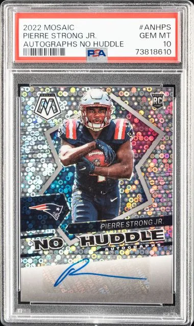 2022 Panini Mosaic Pierre Strong Jr. Autographs No Huddle #ANH-PS card image