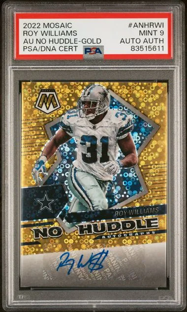 2022 Panini Mosaic Roy Williams Autographs No Huddle Gold #ANHRWI card image