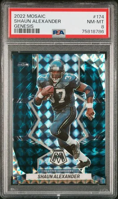 2022 Panini Mosaic Shaun Alexander Genesis #174 card image