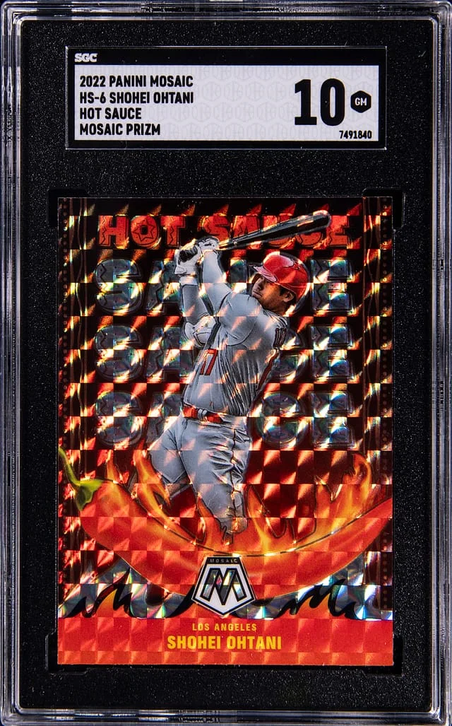 2022 Panini Mosaic Shohei Ohtani Hot Sauce Mosaic Prizm #HS-6 card image