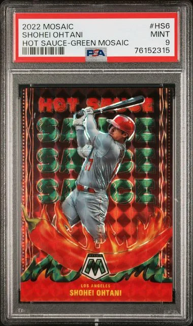 2022 Panini Mosaic Shohei Ohtani Hot Sauce Green Mosaic #HS6 card image