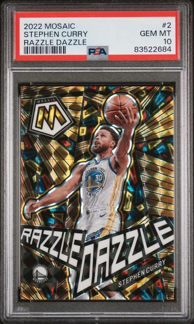 2022 Panini Mosaic Stephen Curry Razzle Dazzle #2 card image