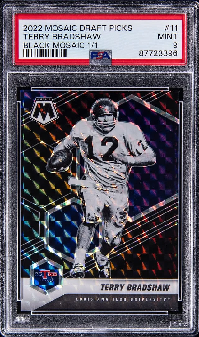 2022 Panini Mosaic Terry Bradshaw Draft Picks Black Mosaic #11 card image