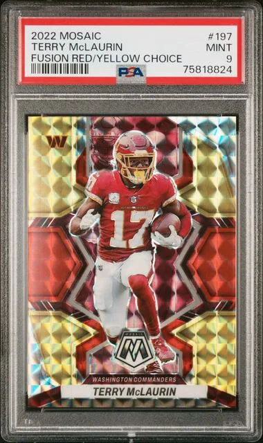 2022 Panini Mosaic Terry McLaurin Fusion Red/Yellow Choice #197 card image