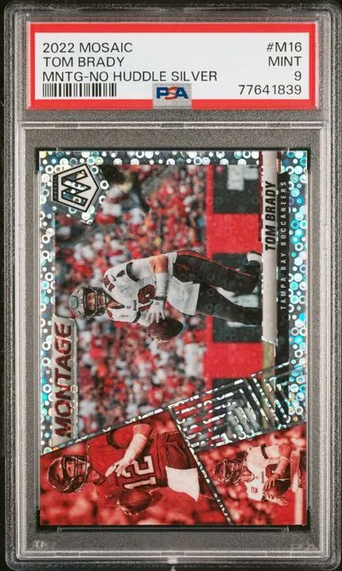 2022 Panini Mosaic Tom Brady Montage No Huddle Silver #M16 card image