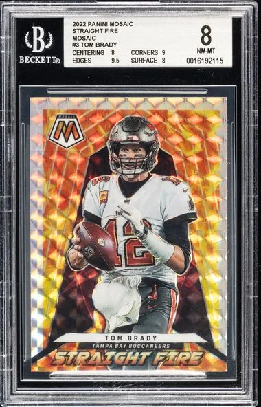 2022 Panini Mosaic Tom Brady Straight Fire White Mosaic #SF3 card image