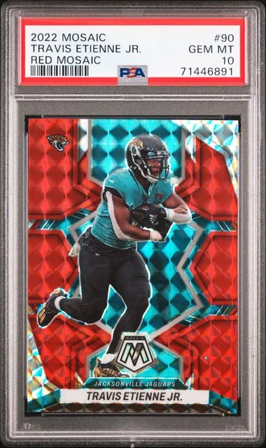 2022 Panini Mosaic Travis Etienne Jr. Red Mosaic #90 card image