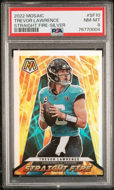2022 Panini Mosaic Trevor Lawrence Straight Fire Silver #SF10 card image