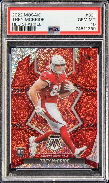 2022 Panini Mosaic Trey McBride Red Sparkle #331 card image