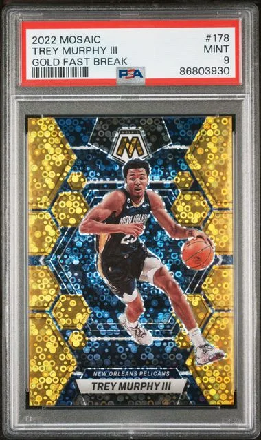 2022 Panini Mosaic Trey Murphy III Gold Fast Break #178 card image