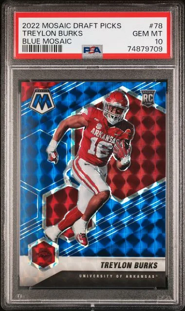 2022 Panini Mosaic Treylon Burks Draft Picks Blue Mosaic #78 card image