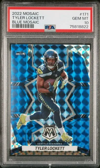 2022 Panini Mosaic Tyler Lockett Blue Mosaic #171 card image