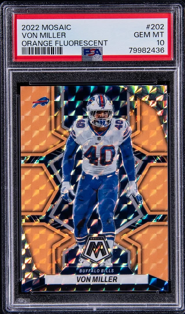 2022 Panini Mosaic Von Miller Orange Fluorescent #202 card image