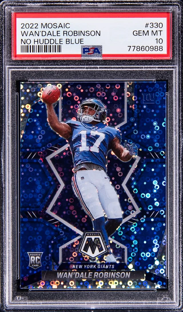 2022 Panini Mosaic Wan'Dale Robinson No Huddle Blue #330 card image