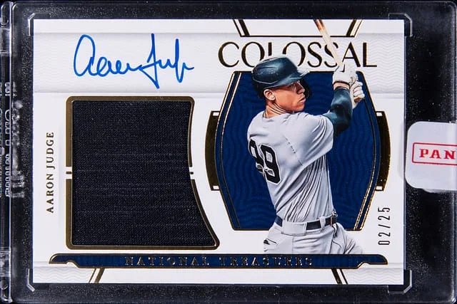 2022 Panini National Treasures Aaron Judge Colossal Material Signatures #CMS-AJ card image