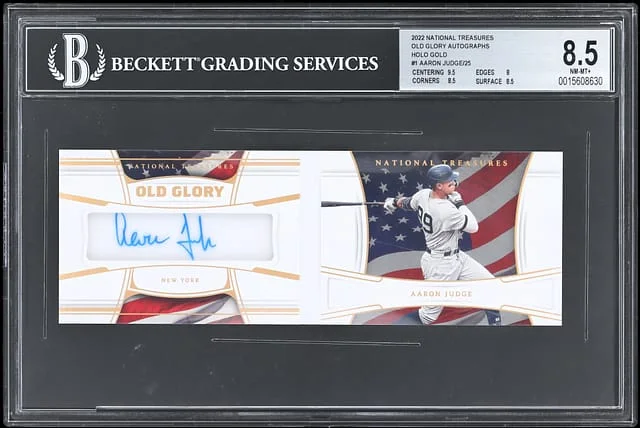 2022 Panini National Treasures Aaron Judge Old Glory #OG-AJ card image