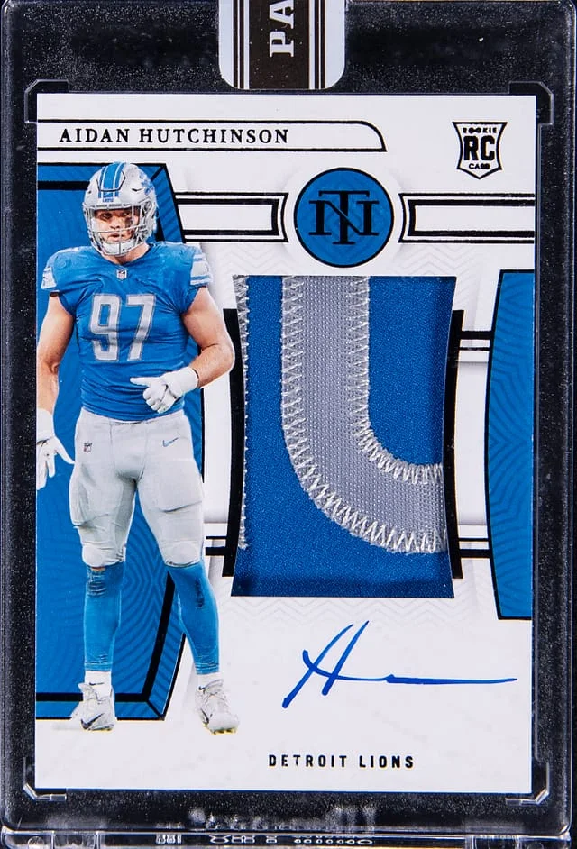 2022 Panini National Treasures Aidan Hutchinson Patch Autographs (RPA) #175 card image