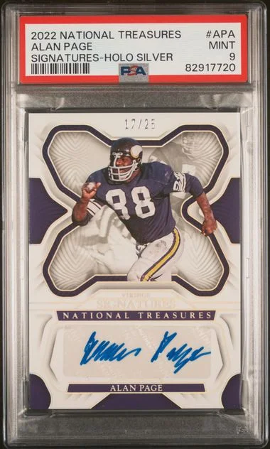 2022 Panini National Treasures Alan Page Signatures Holo Silver #APA card image