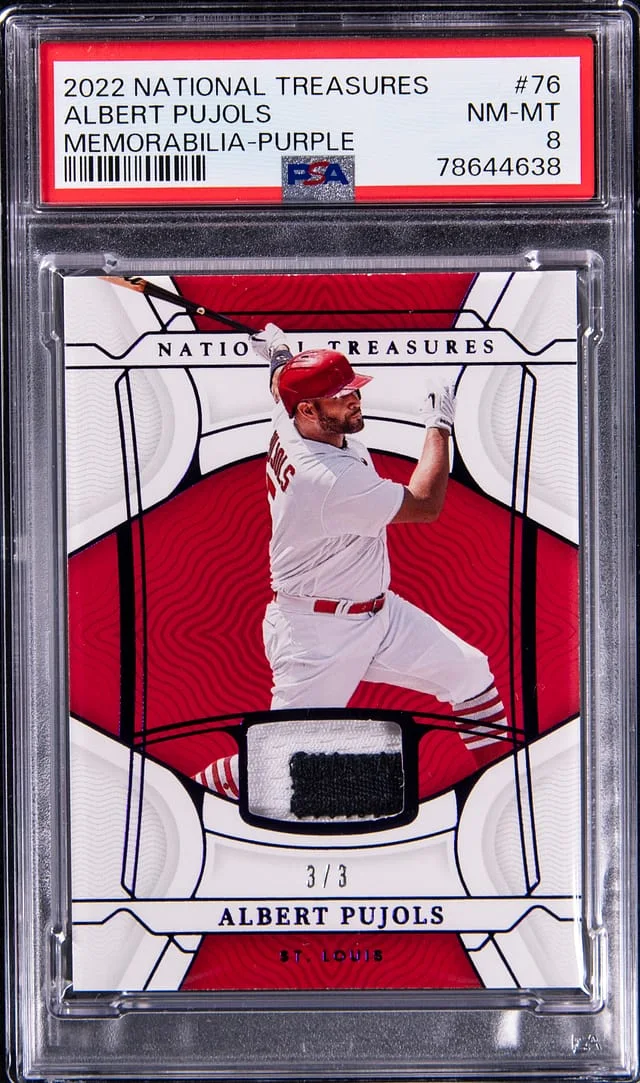 2022 Panini National Treasures Albert Pujols Memorabilia Purple #76 card image