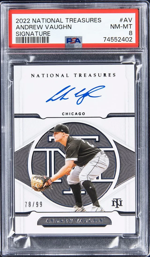 2022 Panini National Treasures Andrew Vaughn Signatures #AV card image