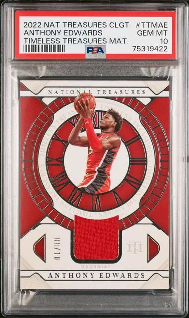 2022 Panini National Treasures Anthony Edwards Collegiate Timeless Treasures Materials #TTM-AE card image