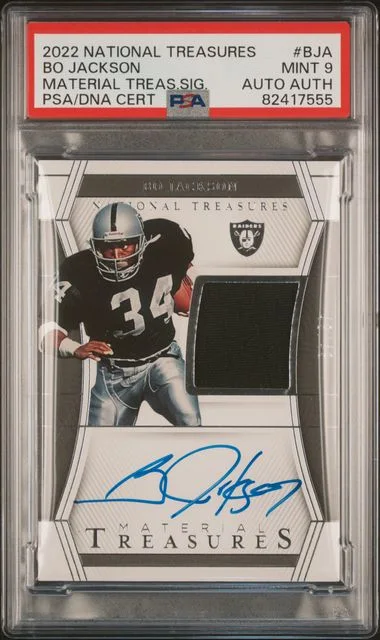 2022 Panini National Treasures Bo Jackson Material Treasures Signature #BJA card image